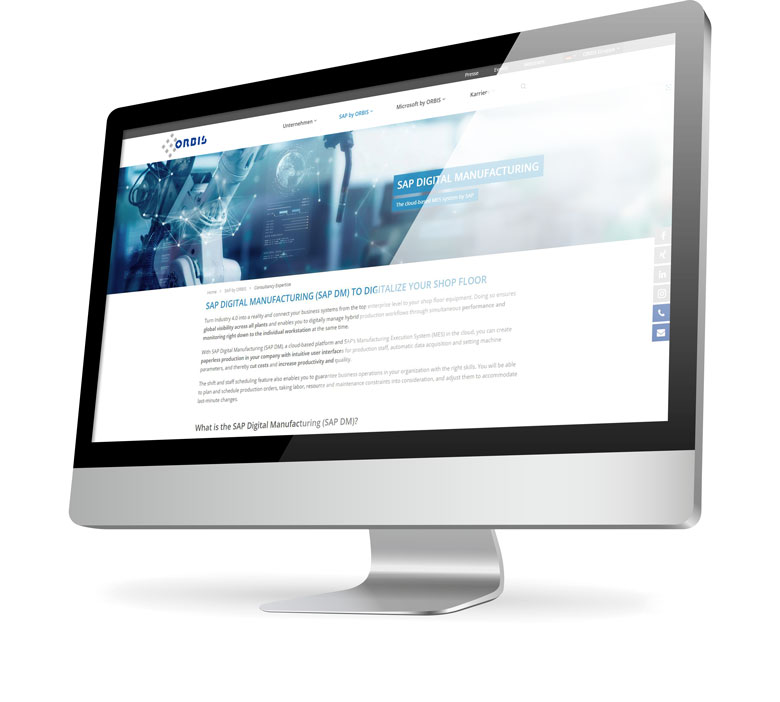 Realize your cloud-based Smart Factory together with SAP DM and ORBIS SAP’s cloud-based MES-System
