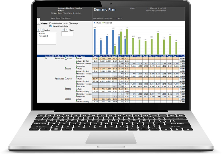 SAP IBP planning interface